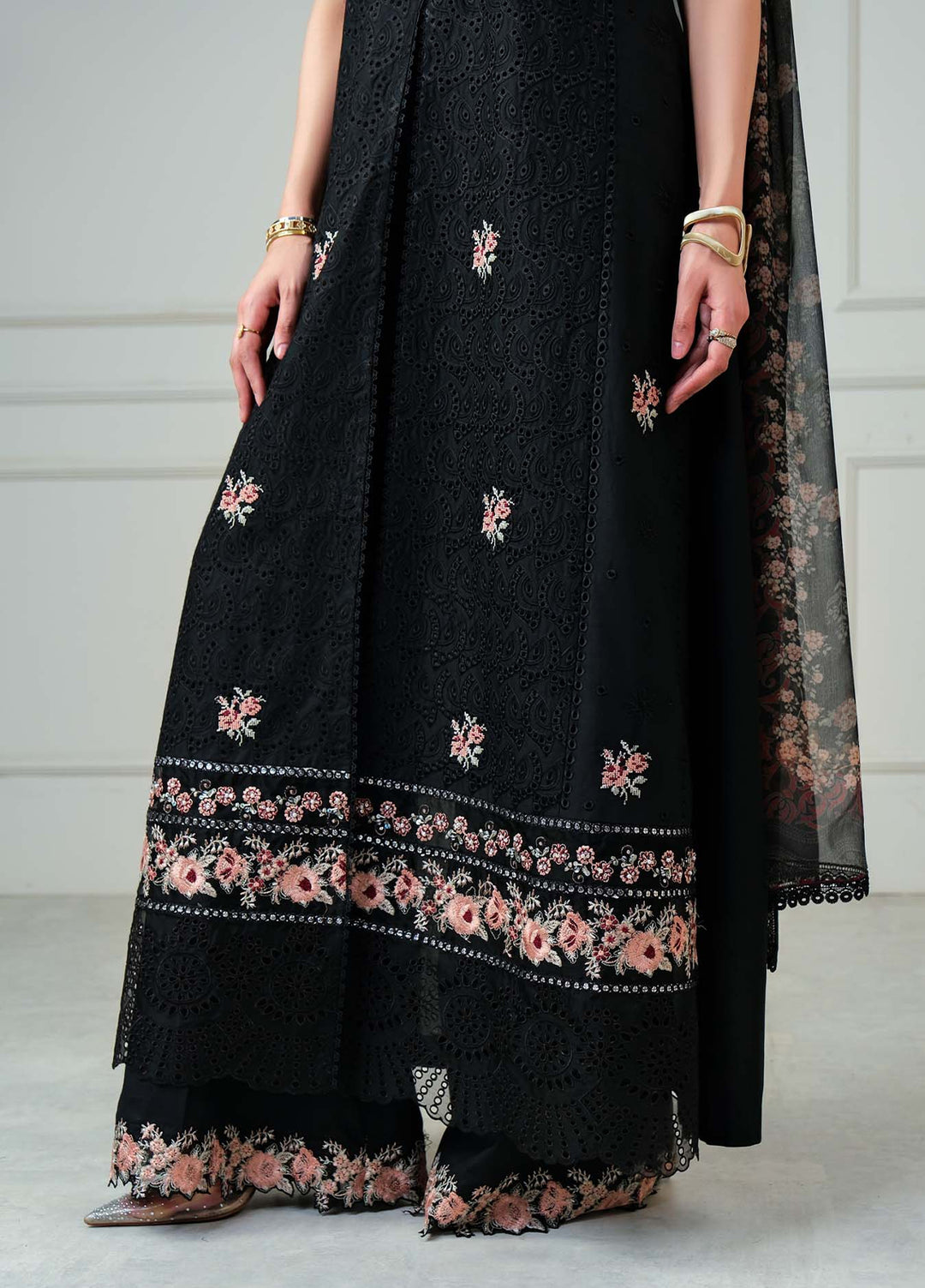 Noor by Saadia Asad Unstitched Embroidered Luxury Lawn 3 Piece Suit SA26UNL D5B-LUNAIRA - Eid Collection