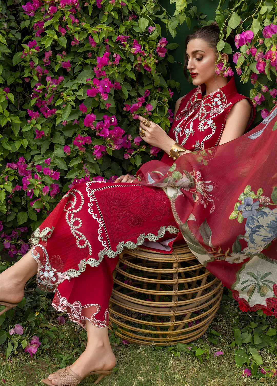 Bloom by Saira Shakira Unstitched Embroidered Lawn 3 Piece Suit SSR26ULB ELISE-05B - Eid Collection