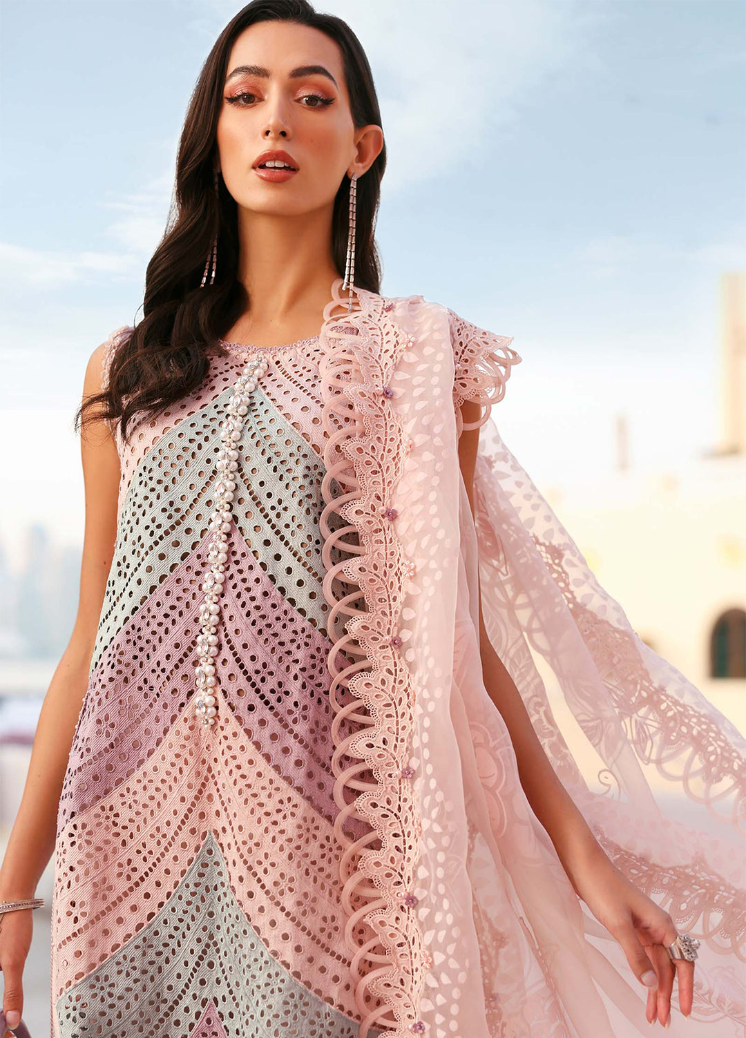 Maria B Unstitched Embroidered Luxury Lawn 3 Piece Suit MB26UEL 12B - Eid Collection