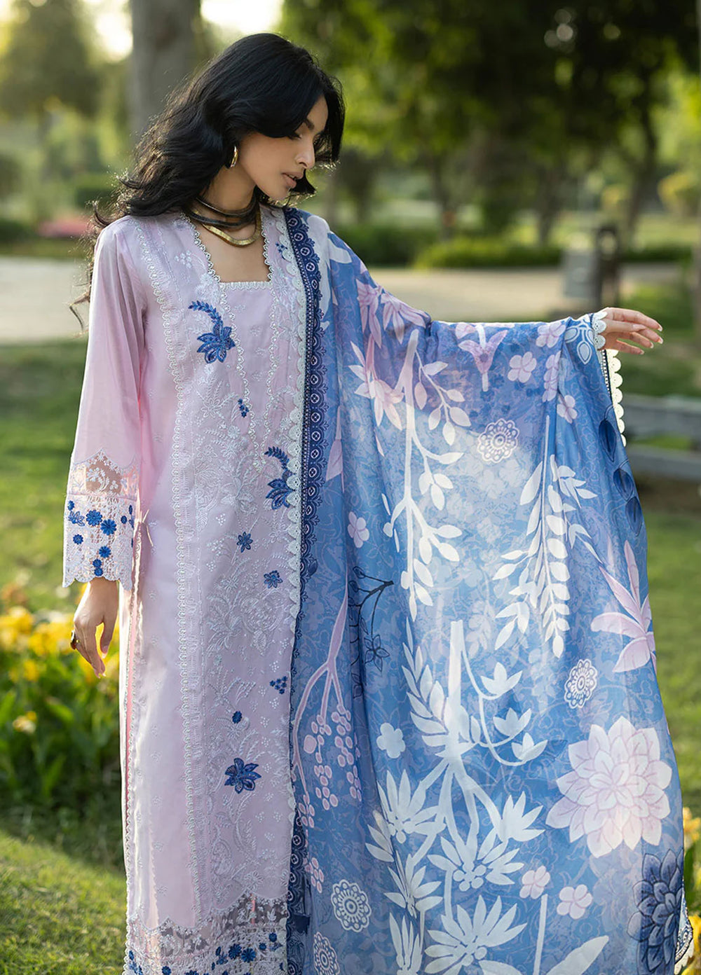 Zainab Chottani Unstitched Embroidered Lawn 3 Piece Suit ZC26ULE Bria 15 - Eid Collection