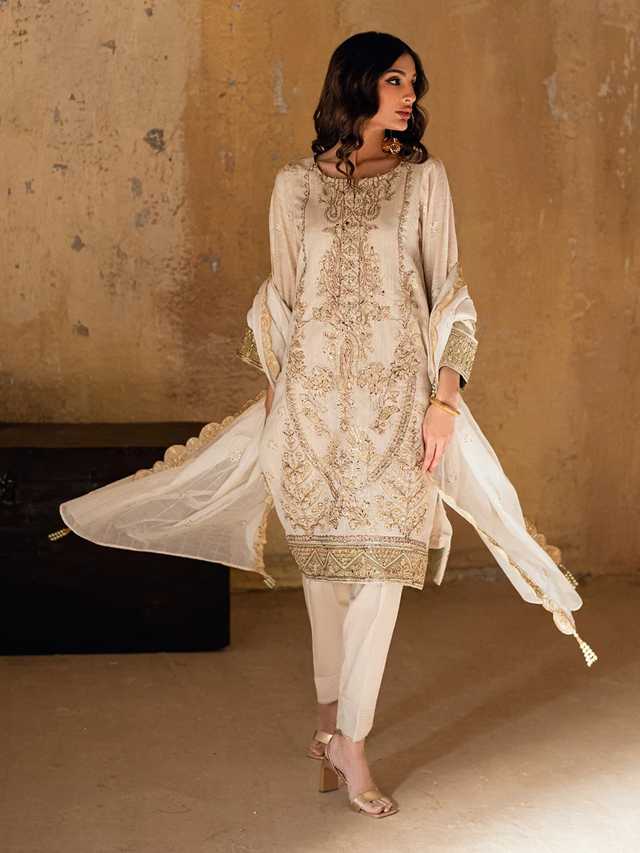 Salitex Unstitched Embroidered Organza 3 Piece Suit SUNS7JI026UT - Eid Collection