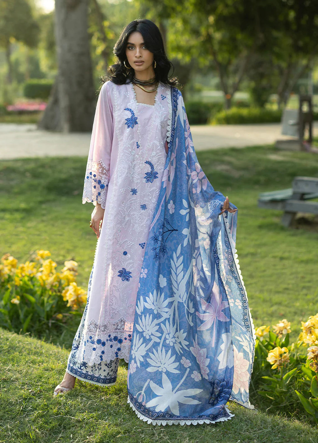 Zainab Chottani Unstitched Embroidered Lawn 3 Piece Suit ZC26ULE Bria 15 - Eid Collection