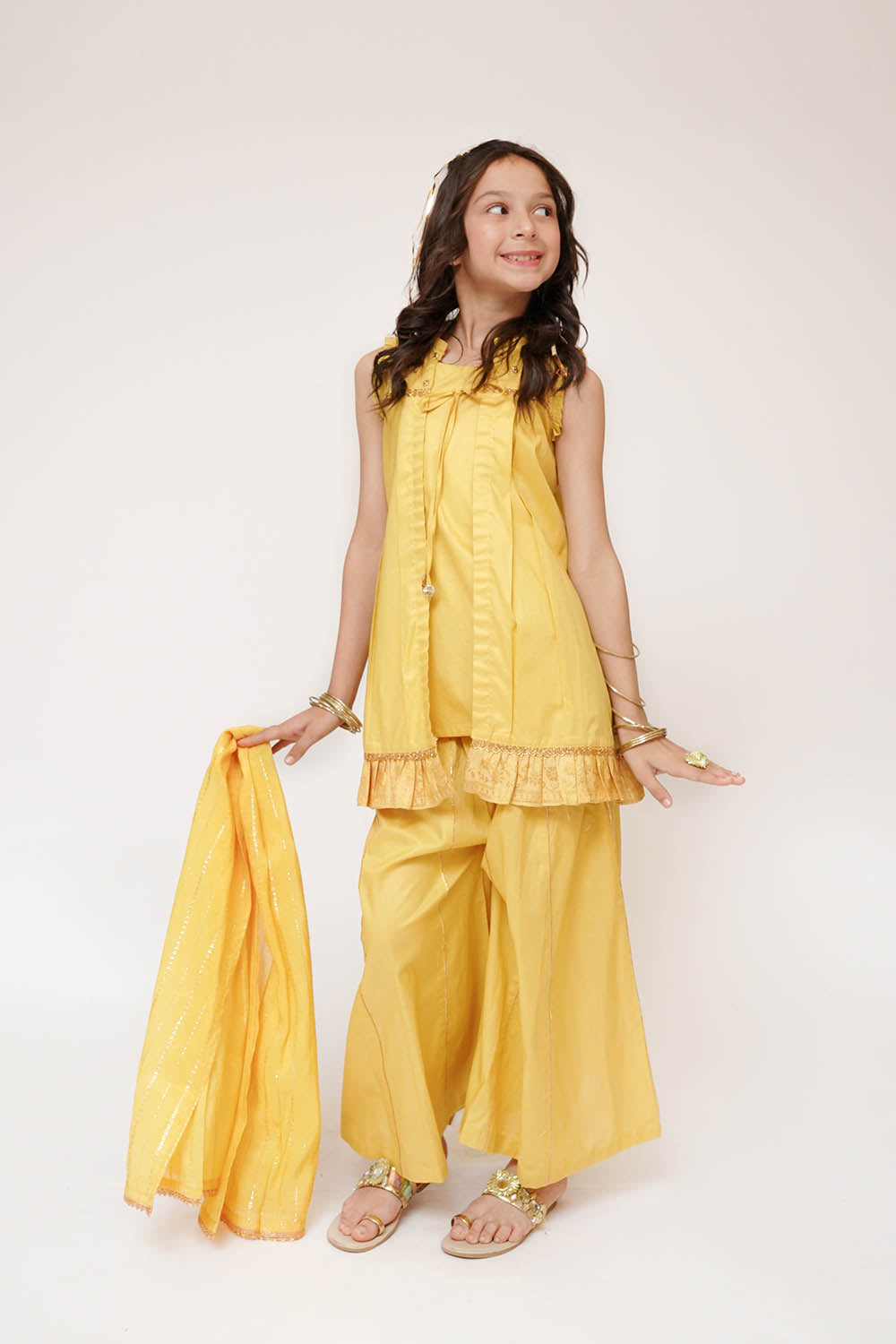 Senorita Girls RTW Solids Cotton 3 Piece Suit KBD-03447 Eid Collection