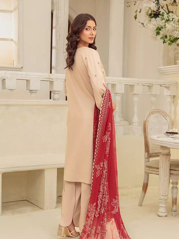 Salitex Unstitched Embroidered Cambric 3 Piece Suit UNS7MK006UT - Festive Collection
