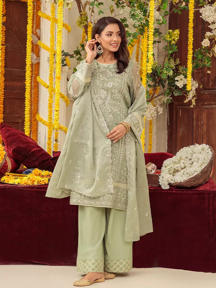 Salitex Unstitched Embroidered Khaddi Net 3 Piece Suit SUNS7JI066UT - Festive Collection