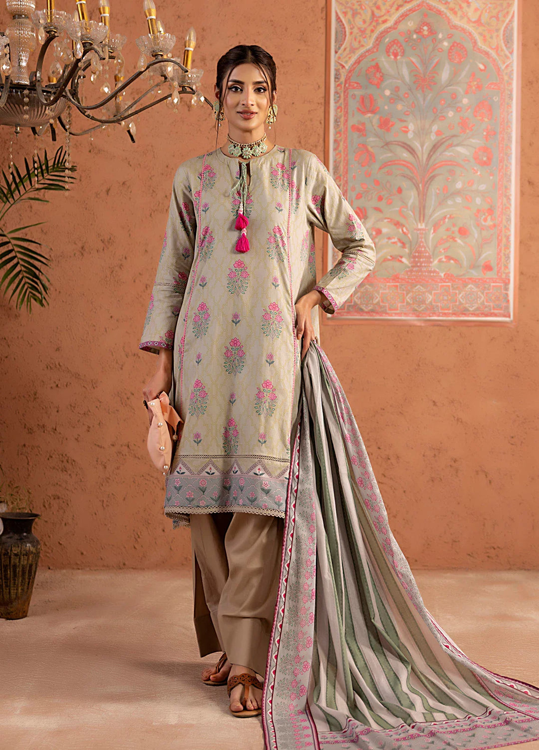 Salitex Women Printed Cambric 2 Piece Suit SPL2PBE027 - Summer Collection