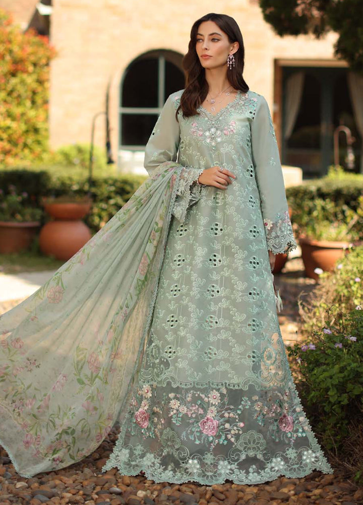 Noor by Saadia Asad Unstitched Embroidered Luxury Lawn 3 Piece Suit SA26UNL D7B-FLORINE - Eid Collection