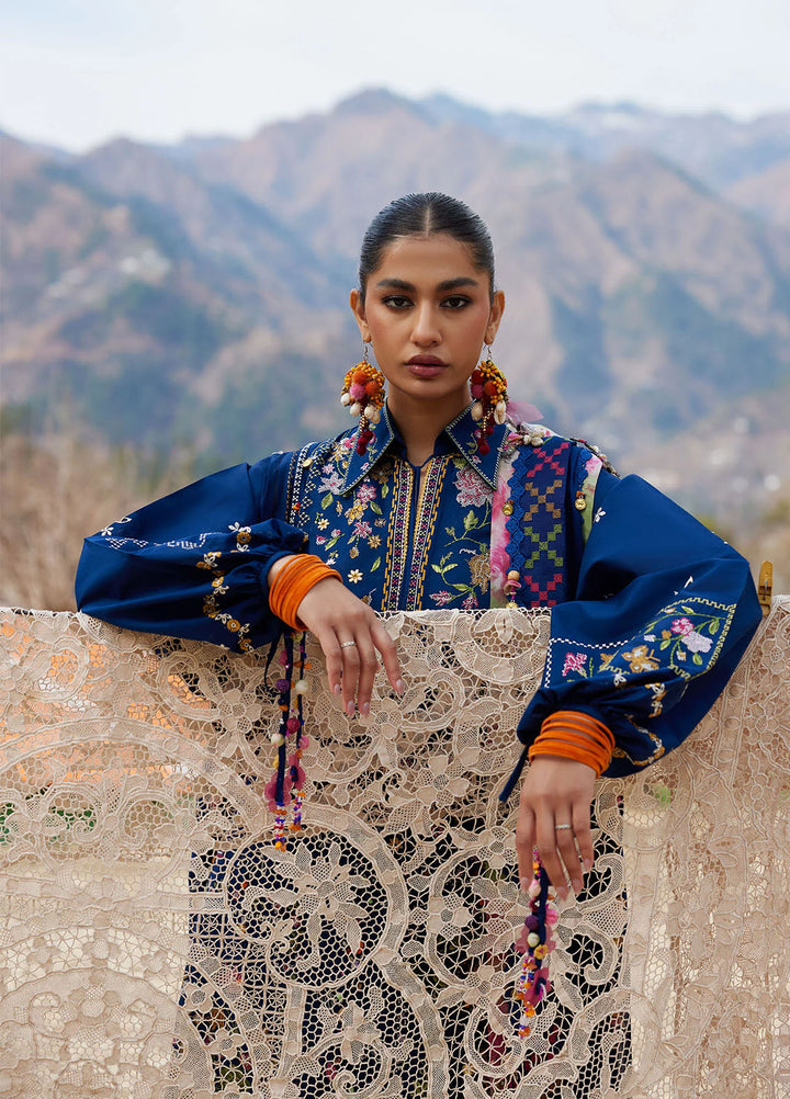 Meili by Zaha Unstitched Embroidered Lawn 3 Piece Suit ZK26UML ZL26-08A - Festive Collection