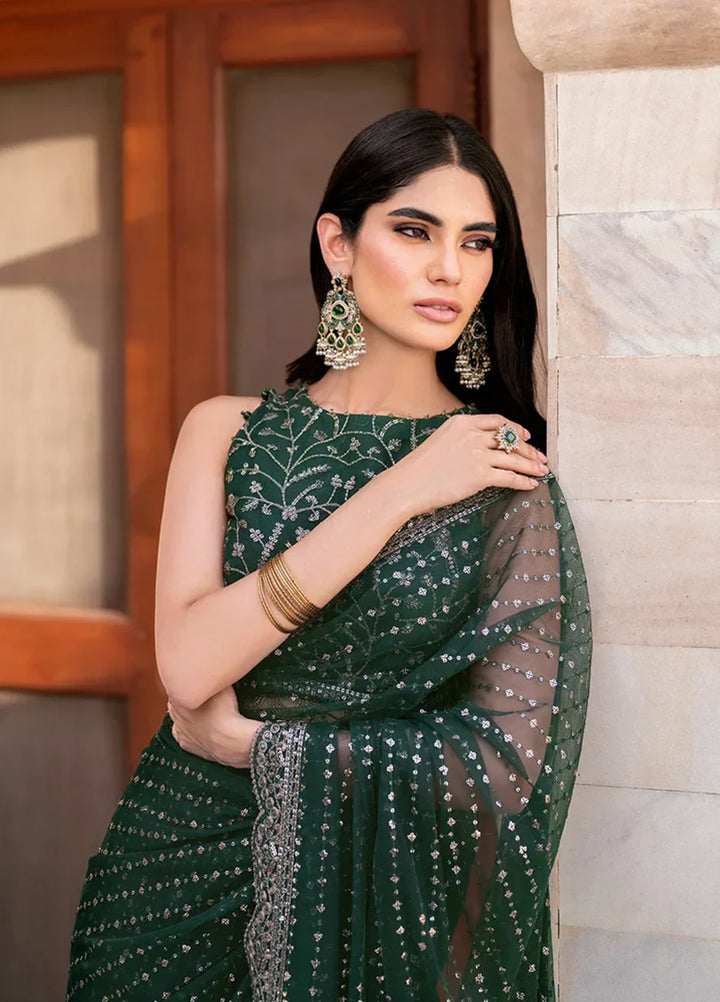 Zarif Embroidered Net Suits Unstitched 3 Piece ZR25UF SBA-05 Keran - Formals Collection