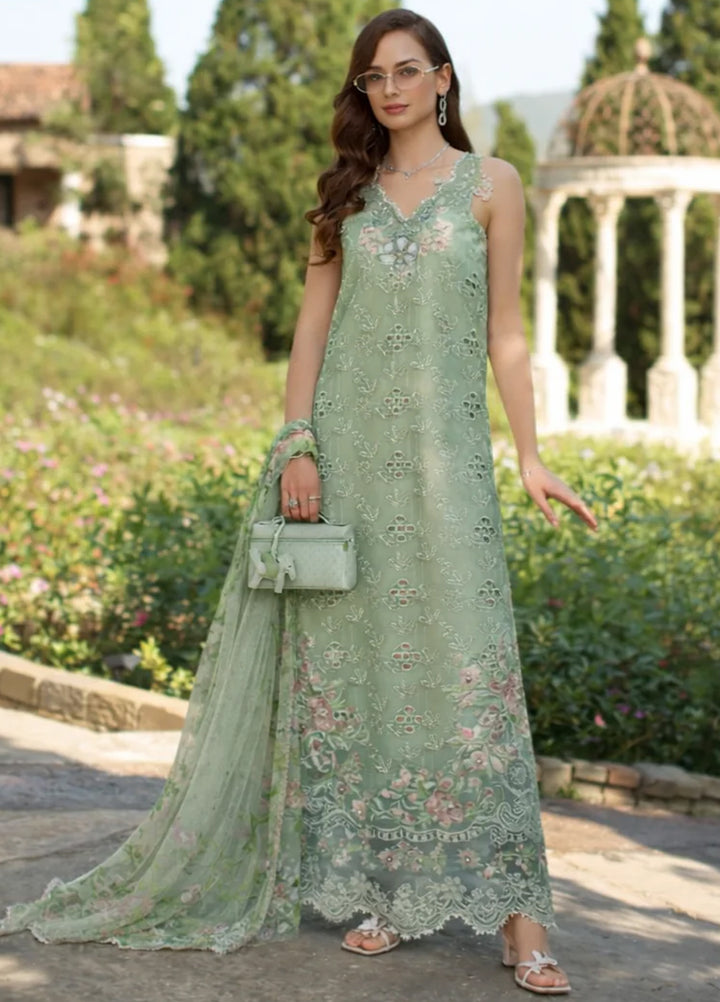 Noor by Saadia Asad Unstitched Embroidered Luxury Lawn 3 Piece Suit SA26UNL D7B-FLORINE - Eid Collection