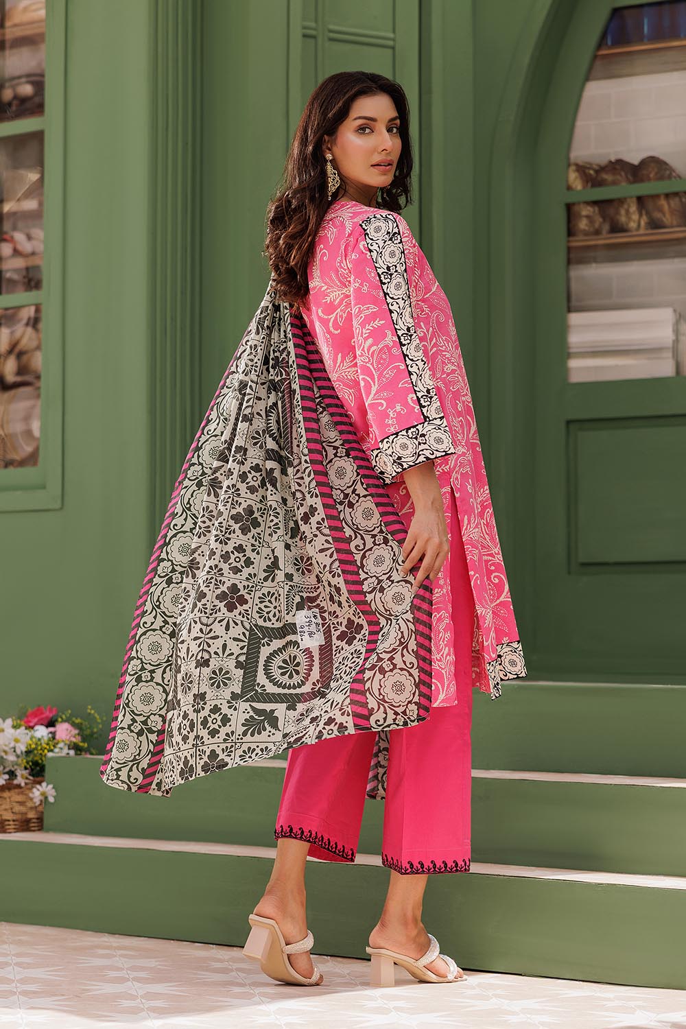 Senorita Women RTW Women Pink and Multicolor Casual 3 Piece Suit Cotton Lawn Printed LAD-03015 - Summer Collection