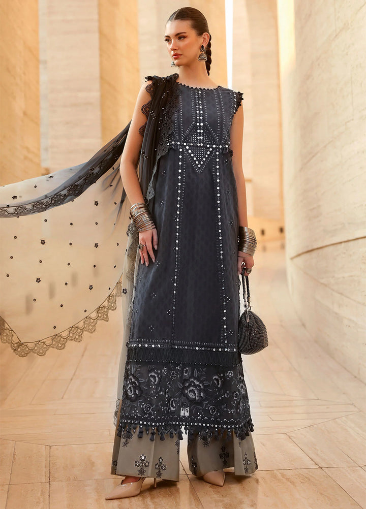 Maria B Unstitched Embroidered Luxury Lawn 3 Piece Suit MB26UEL 2B - Eid Collection
