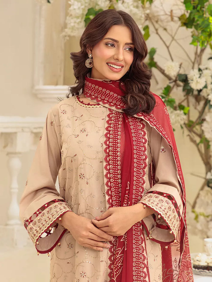 Salitex Unstitched Embroidered Cambric 3 Piece Suit UNS7MK006UT - Festive Collection