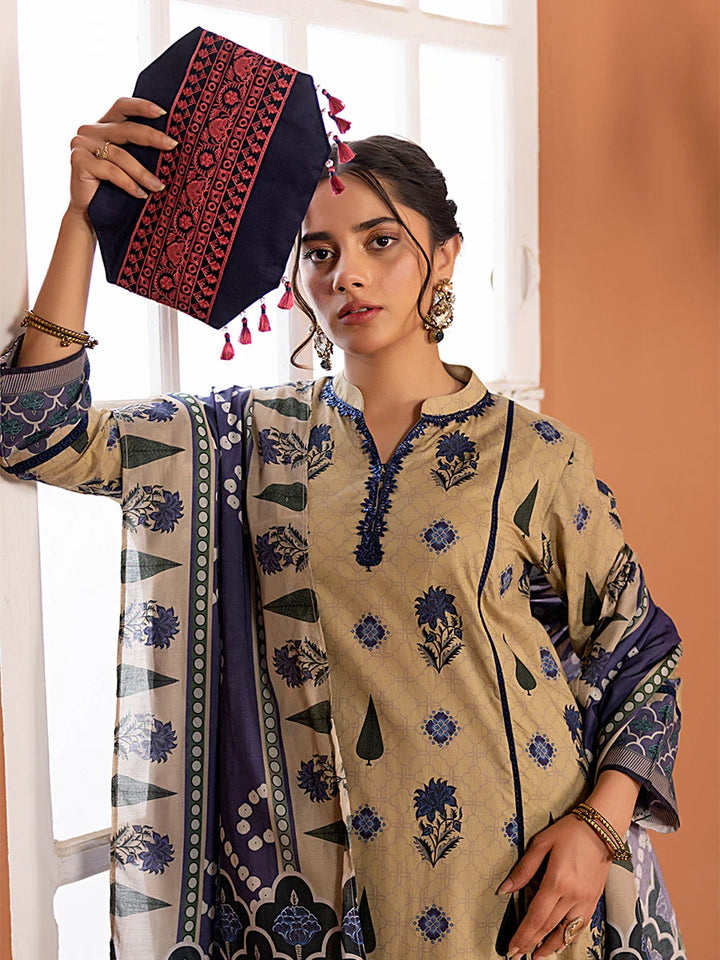 Salitex Women Printed Cambric 2 Piece Suit SPL2PBE028) - Summer Collection