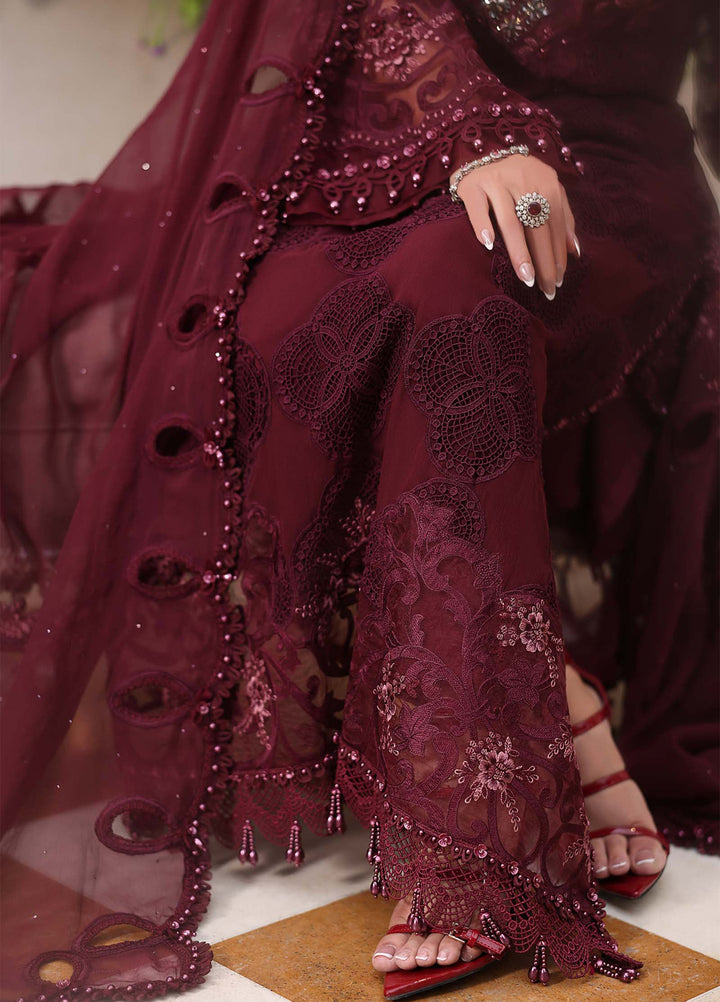 Maria B Unstitched Embroidered Chiffon 3 Piece Suit MB26UCF D8 - Festive Collection