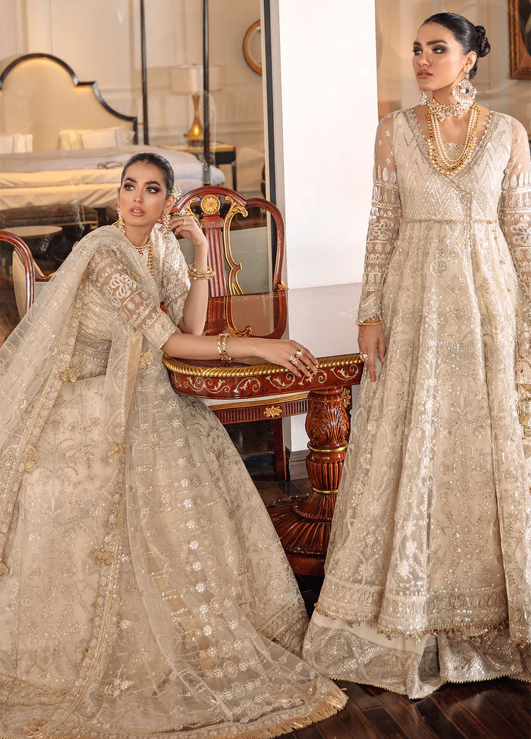 Baroque Embroidered Net Suits Unstitched 3 Piece BQ22CC EC-05 - Luxury Collection