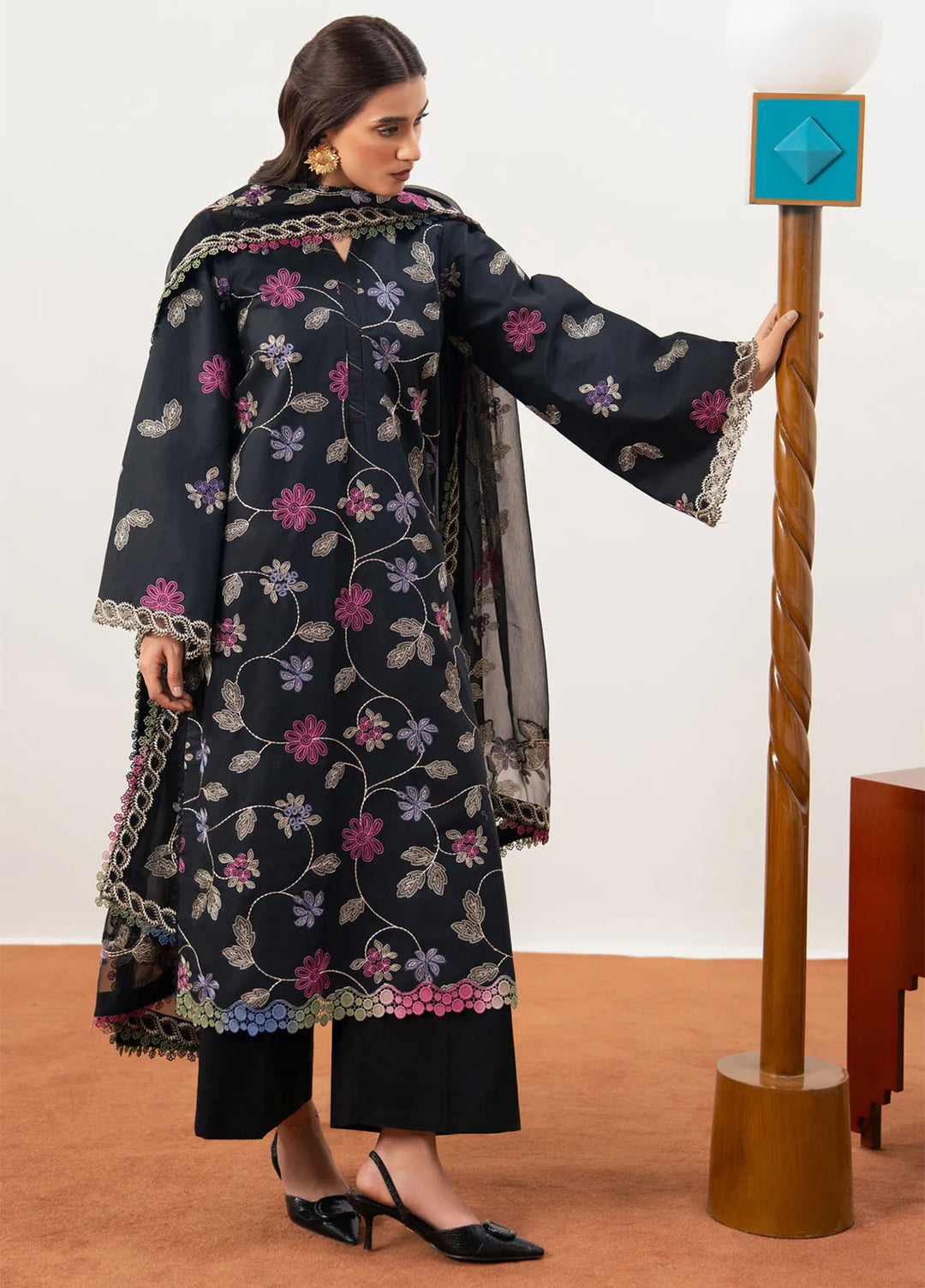 Namah by Xenia Formals Unstitched Embroidered Jacquard Lawn 3 Piece Suit XF26UNL 05 - Rever Bloom - Festive Collection