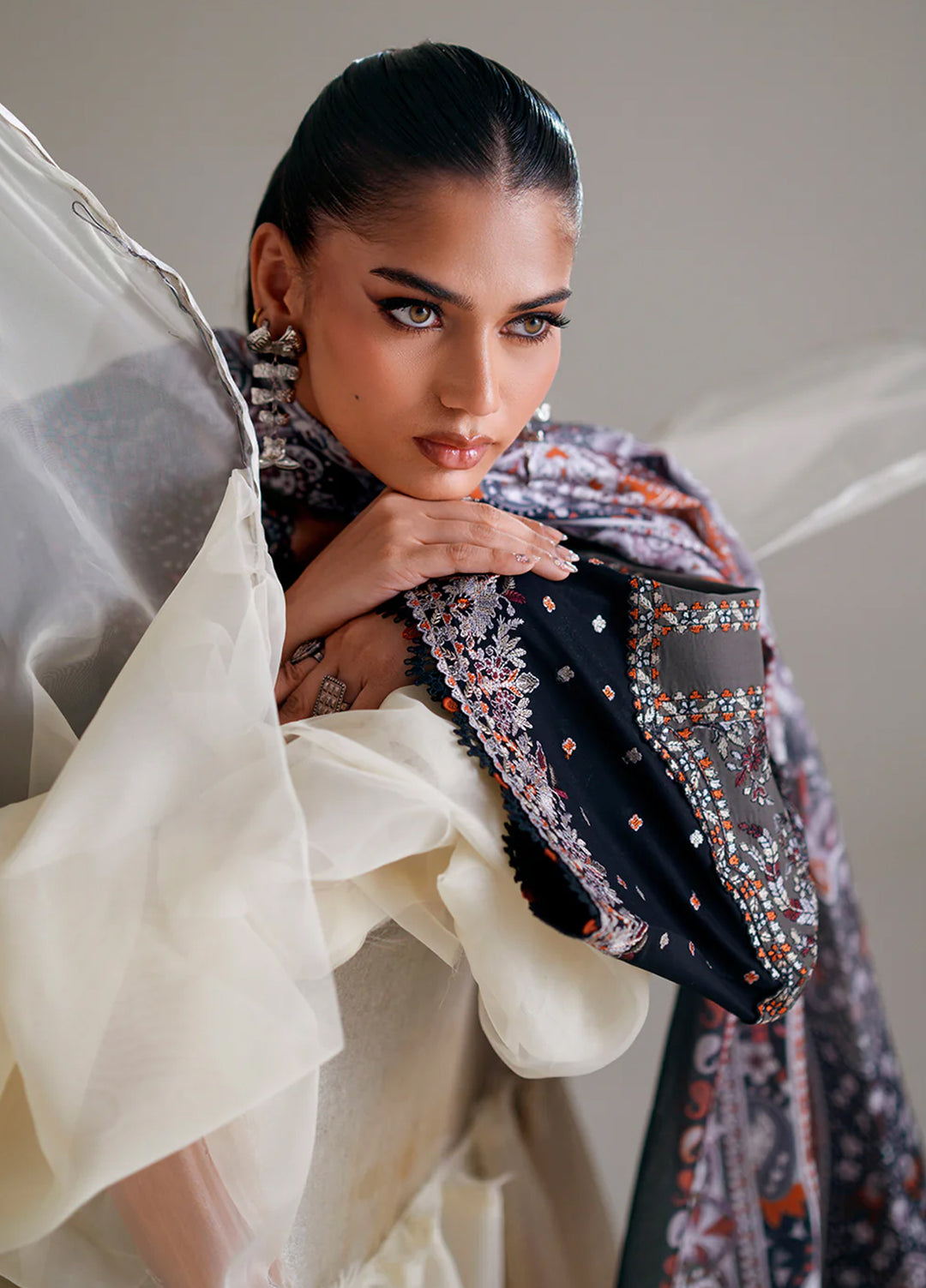 Amour by Bin Ilyas Unstitched Embroidered Lawn 3 Piece Suit BI26ULA 182A - Festive Collection
