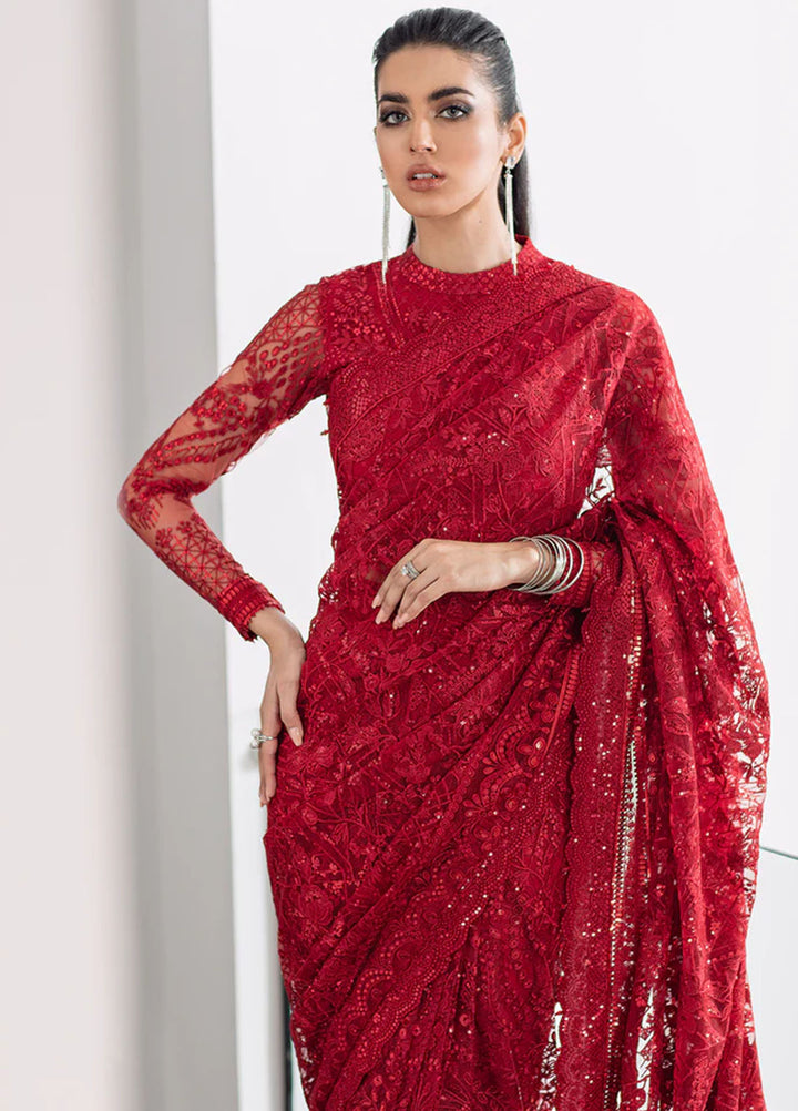 Baroque Embroidered Net  Unstitched Saree BQ22CC EC-06 - Luxury Collection