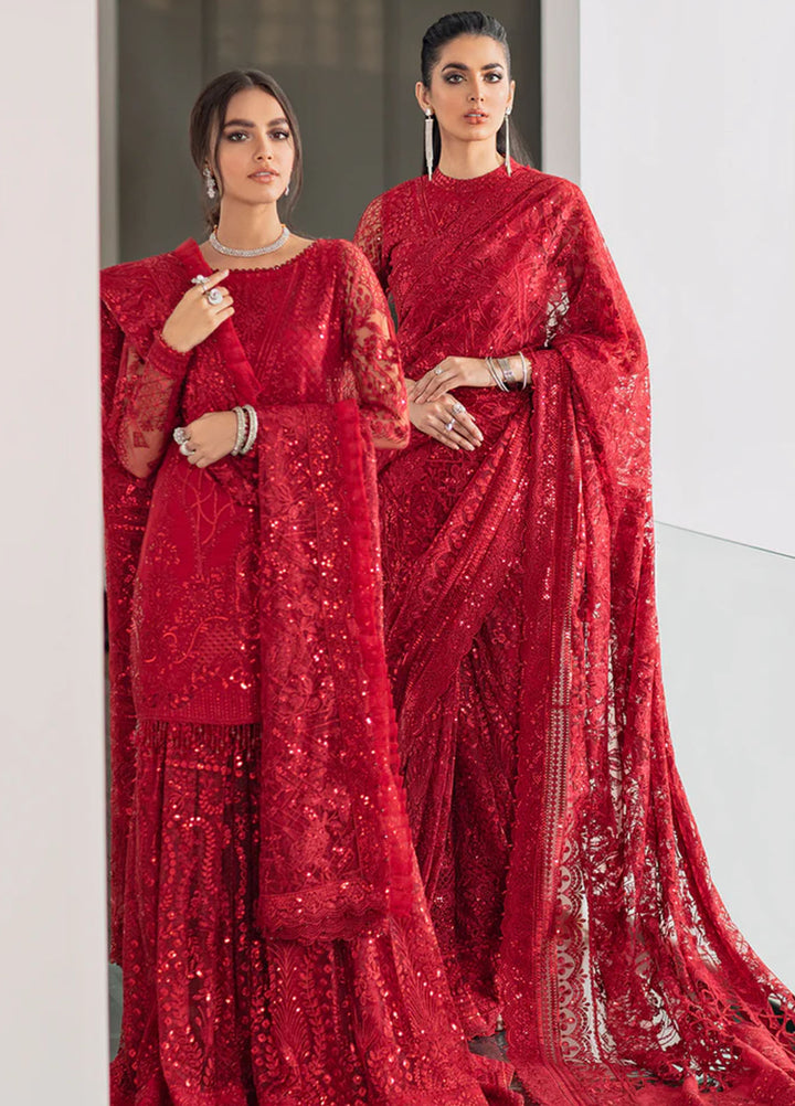 Baroque Embroidered Net  Unstitched Saree BQ22CC EC-06 - Luxury Collection