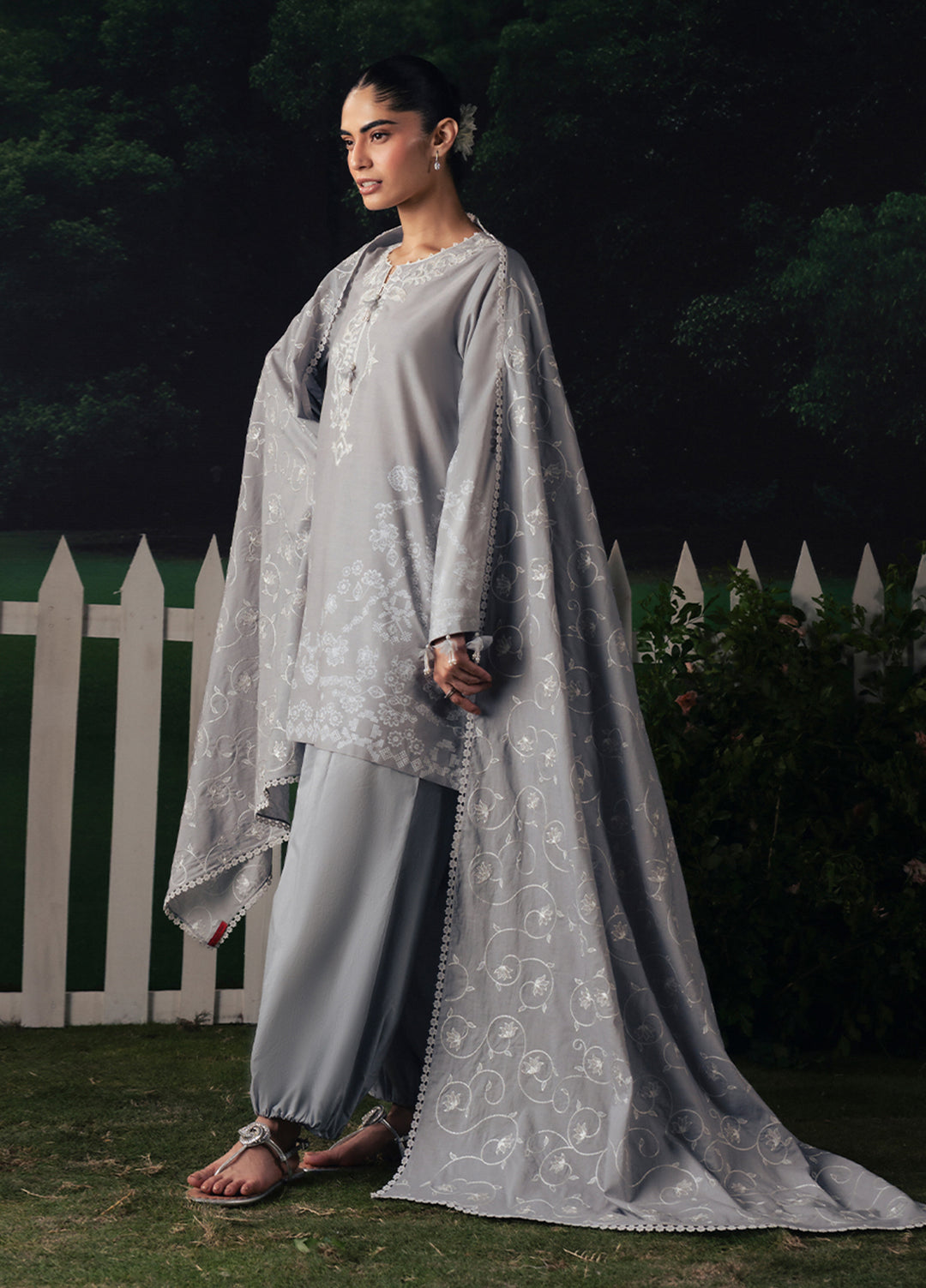 Moonsoon Edit by Cross Stitch Unstitched Printed Cambric 3 Piece Suit CS26UCM Selene Glow - Casual Collection
