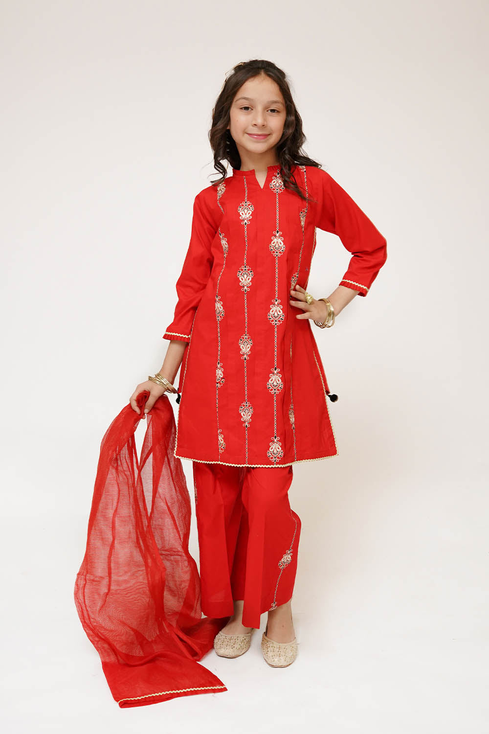 Senorita Kids RTW Embroidered Cotton 3 Piece Suit KAD-03421 Eid Collection