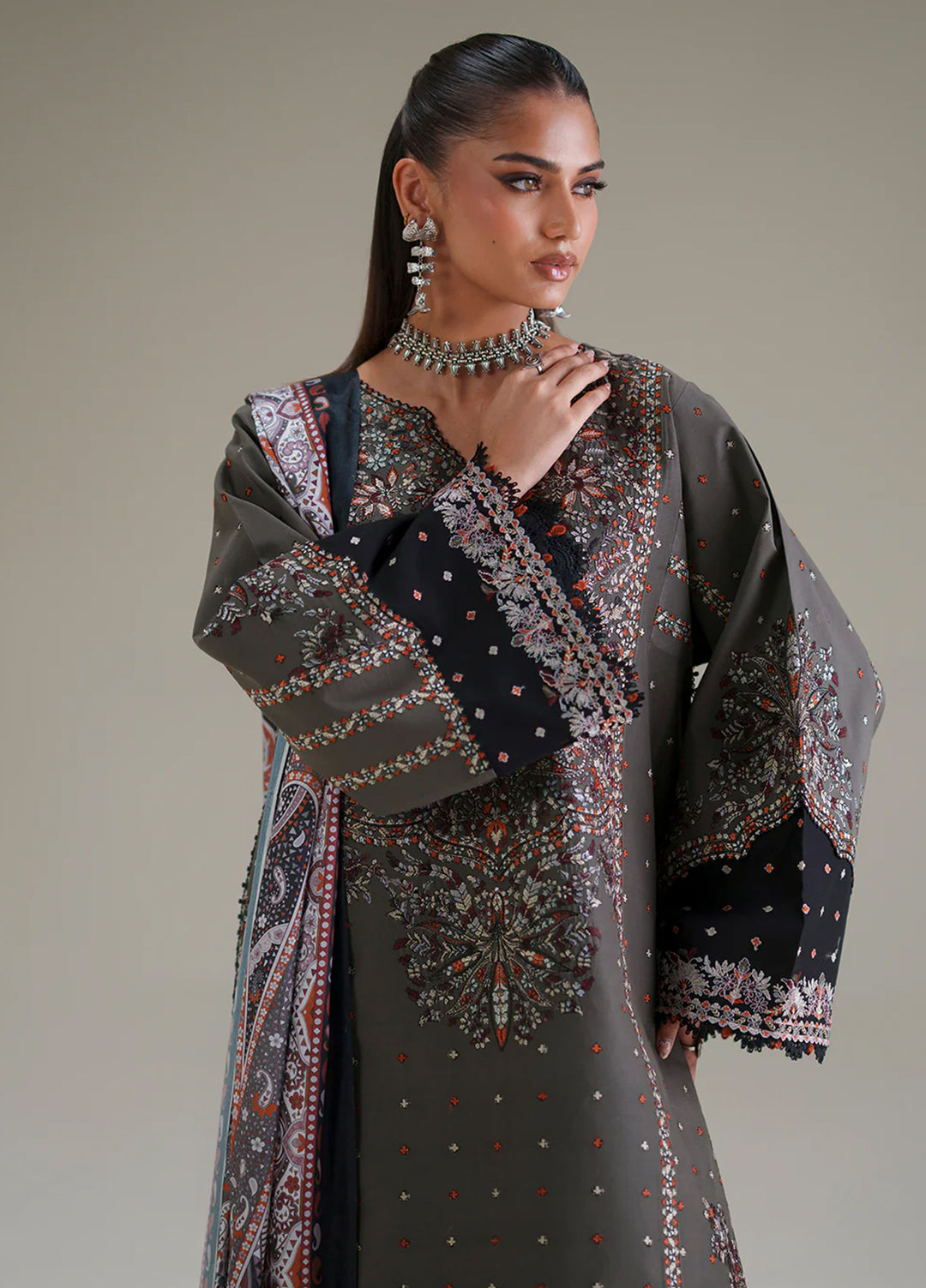 Amour by Bin Ilyas Unstitched Embroidered Lawn 3 Piece Suit BI26ULA 182A - Festive Collection