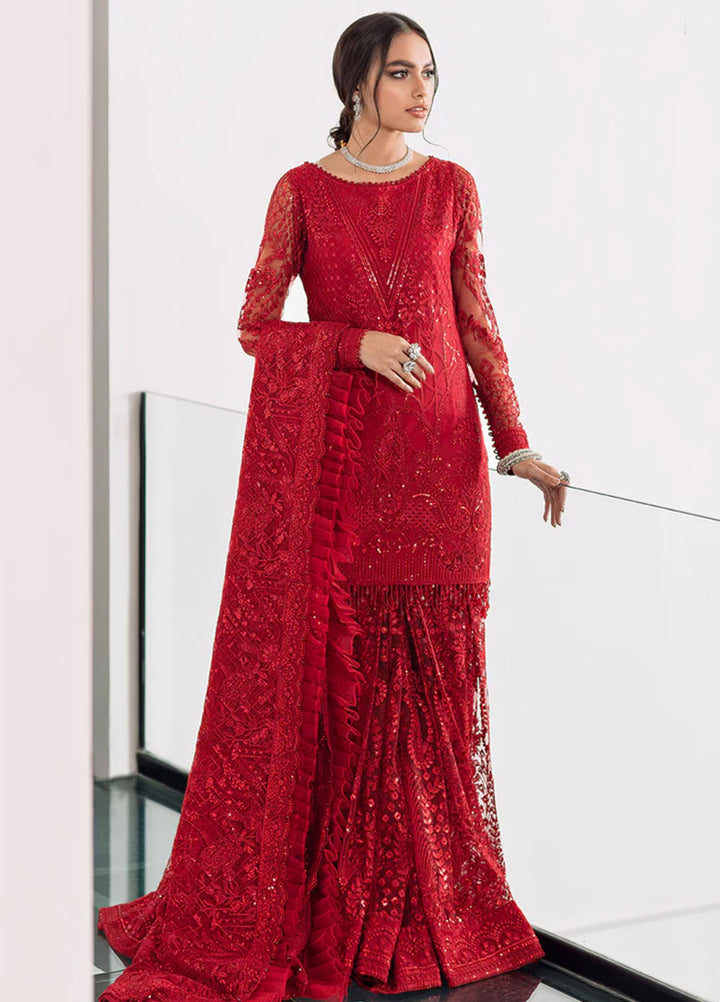 Baroque Embroidered Net  Unstitched Saree BQ22CC EC-06 - Luxury Collection
