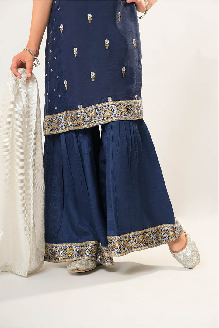 Senorita Kids RTW Kids formal clothes Blue and Multicolor Formal 3 Piece Suit Viscose Raw-Silk KDD-03105 - Summer Collection