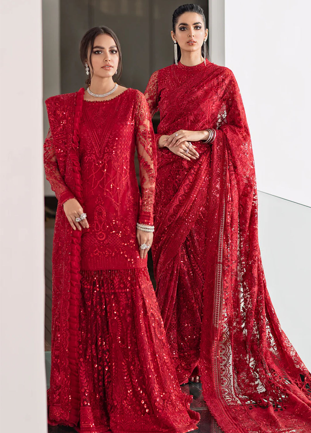 Baroque Embroidered Net  Unstitched Saree BQ22CC EC-06 - Luxury Collection