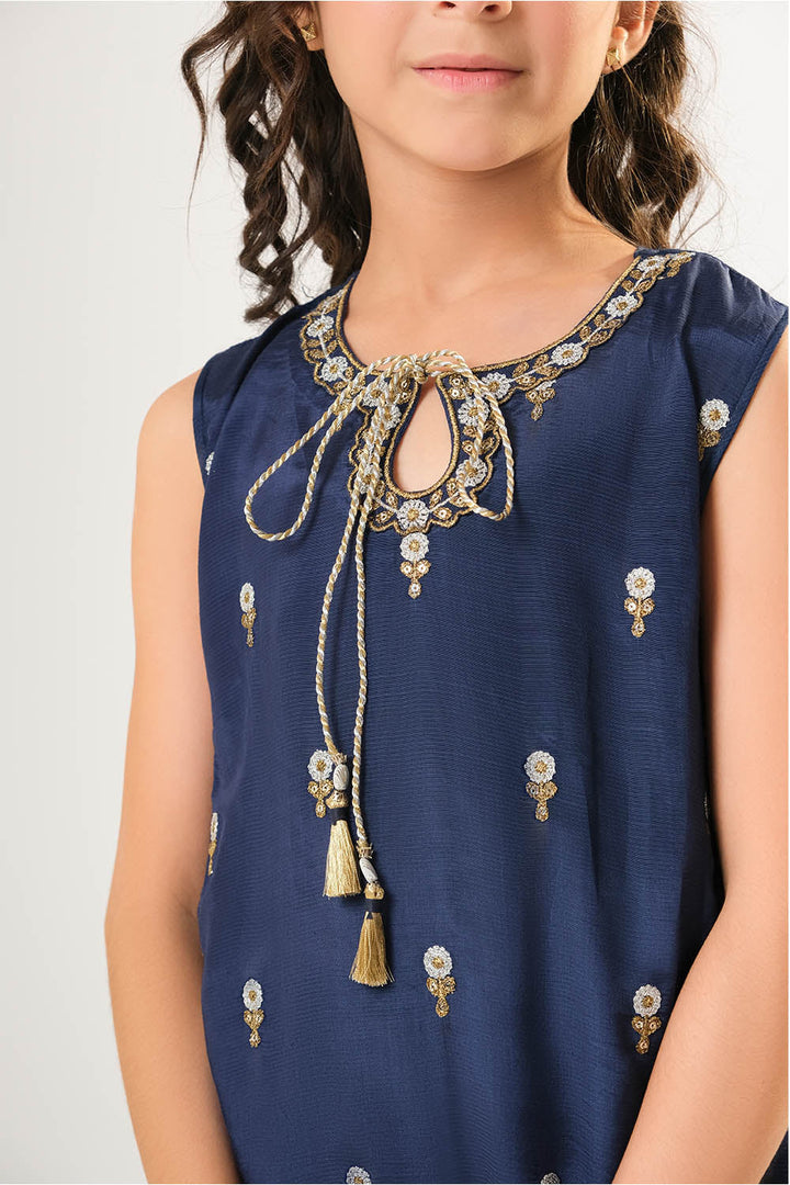 Senorita Kids RTW Kids formal clothes Blue and Multicolor Formal 3 Piece Suit Viscose Raw-Silk KDD-03105 - Summer Collection