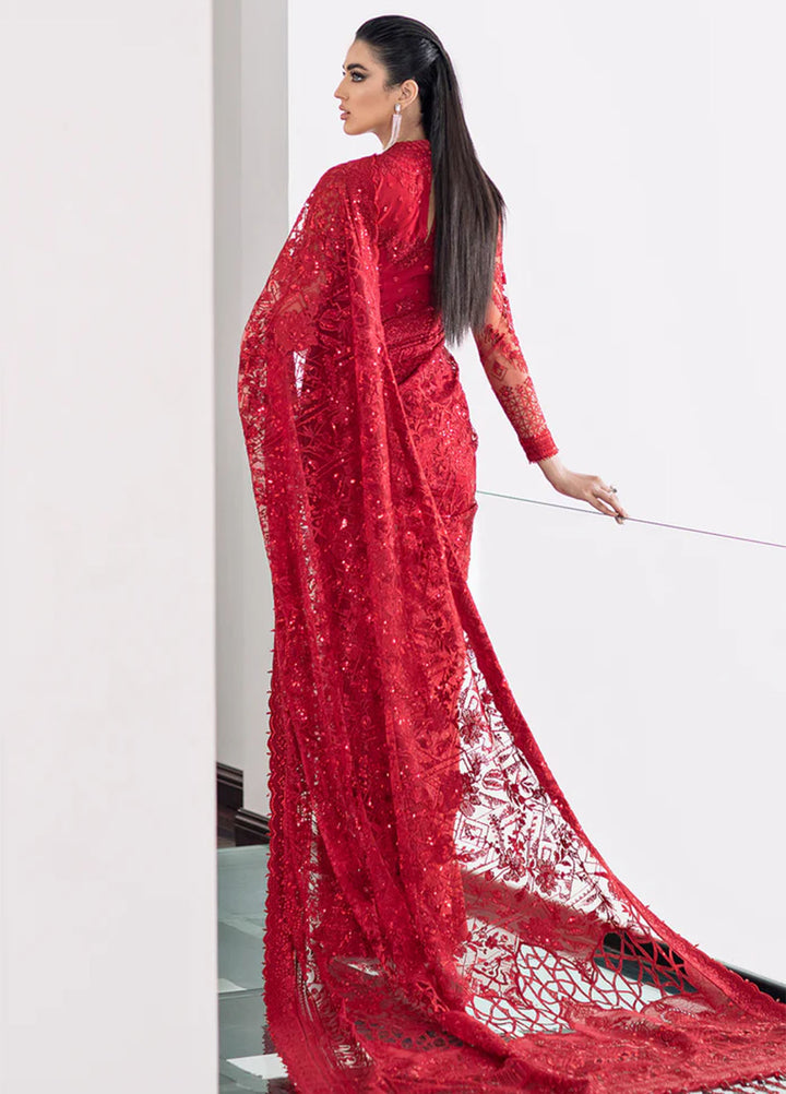 Baroque Embroidered Net  Unstitched Saree BQ22CC EC-06 - Luxury Collection