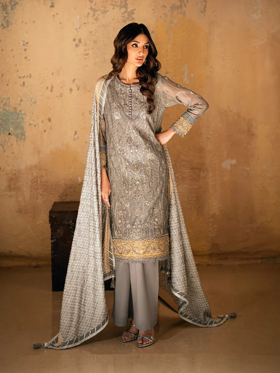 Salitex Unstitched Embroidered Cotton 3 Piece Suit SUNW6JI031UT - Eid Collection
