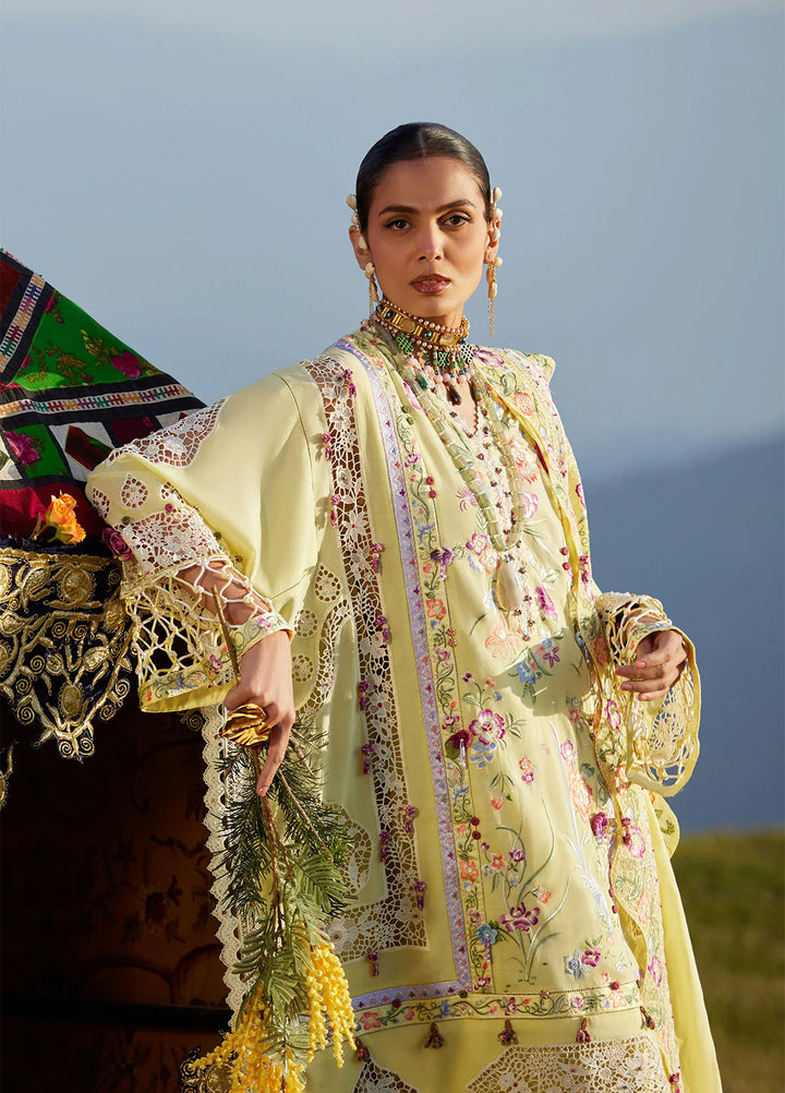 Kashmee Legacy by Elan Unstitched Embroidered Slub Lawn 3 Piece Suit EL26ULKL Neelune EL26-05A - Festive Collection