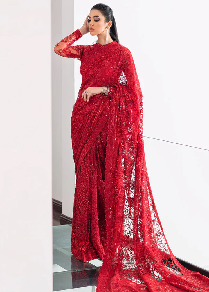 Baroque Embroidered Net  Unstitched Saree BQ22CC EC-06 - Luxury Collection