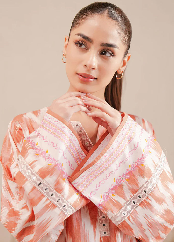 Cross Stitch Unstitched Lawn Embroidered Lawn 2 Piece Suit CS26UD D-14 Saffron Fade - Summer Collection