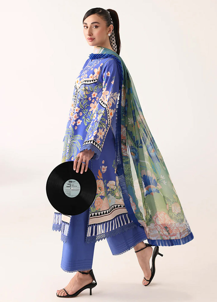 Rosette by Roheenaz Unstitched Lawn Embroidered 3 Piece Suit RNZ26UR Breeze Of Dawn-6A - Summer Collection