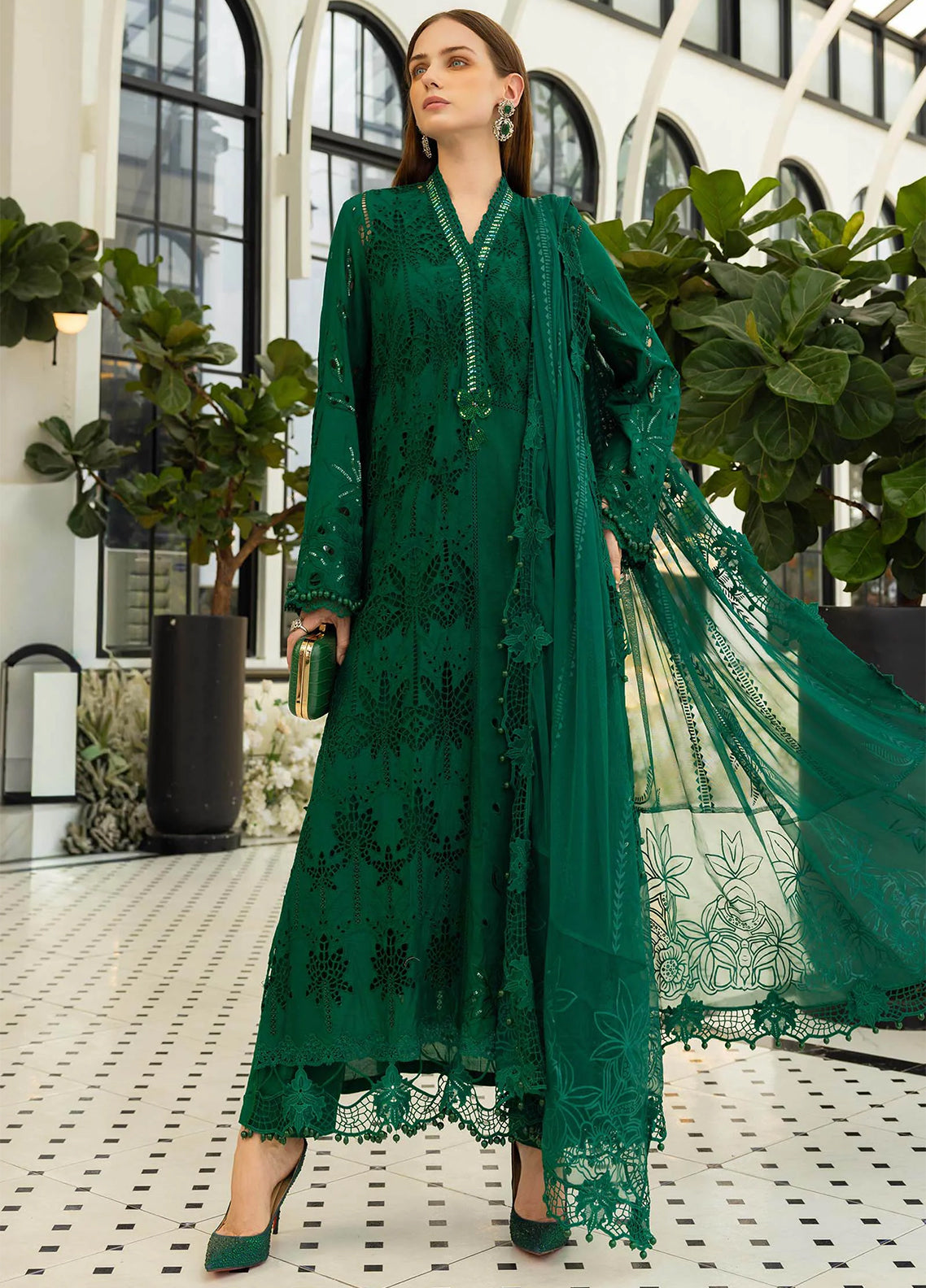 Maria B Unstitched Embroidered Lawn 3 Piece Suit MB26ULE D4 - Eid