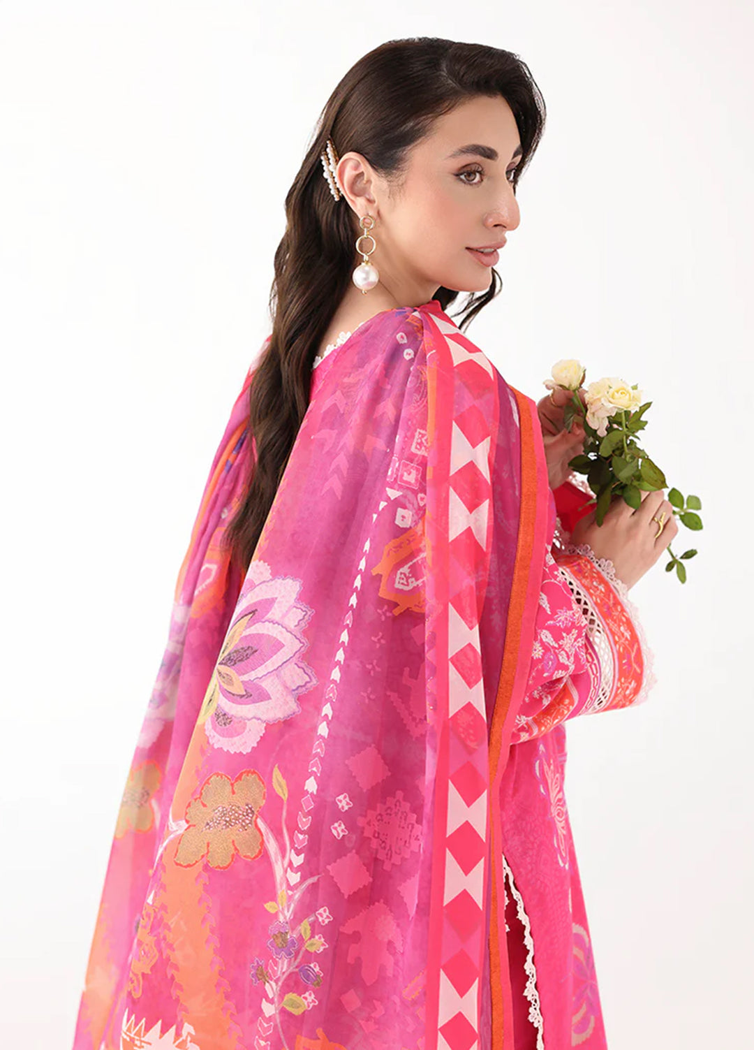 Rosette by Roheenaz Unstitched Lawn Embroidered 3 Piece Suit RNZ26UR Lumina-8A - Summer Collection