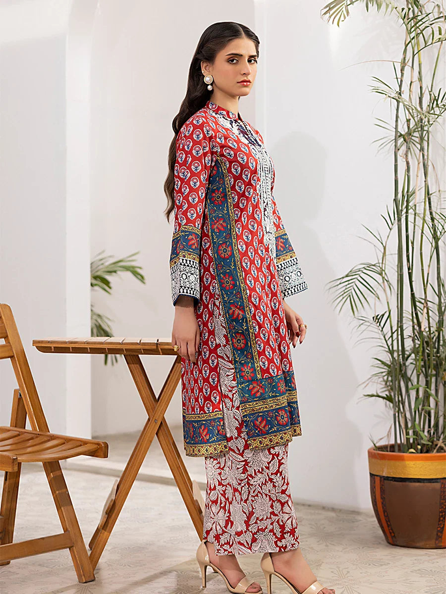 Salitex Women Embroidered Cross Hatch 2 Piece Suit SPL2PEC039 - Summer Collection