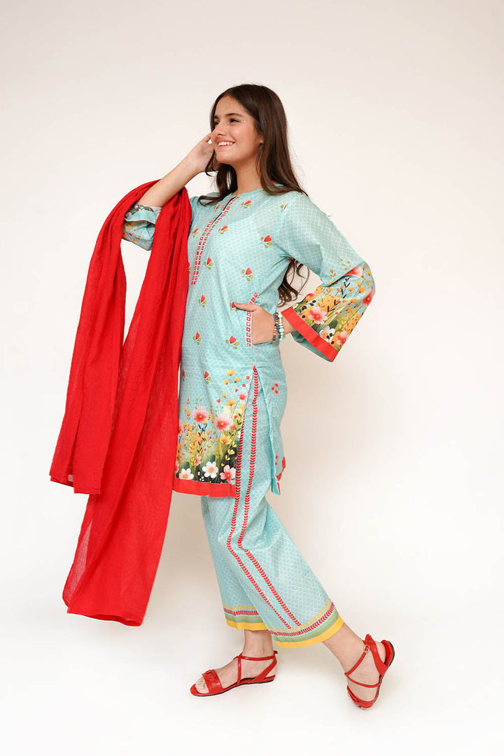 Senorita Girls RTW Printed Lawn Cotton 3 Piece Suit GAD-03474 Eid Collection
