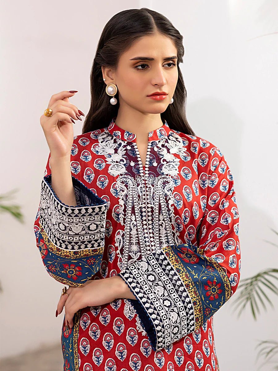 Salitex Women Embroidered Cross Hatch 2 Piece Suit SPL2PEC039 - Summer Collection
