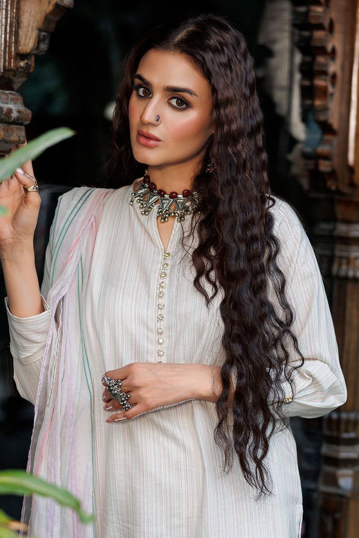 Senorita Women RTW Women Solids Off white Multicolor Casual plus 3 Piece Suit Cotton Dobby Jacquard LBD-02626 - Winter Collection