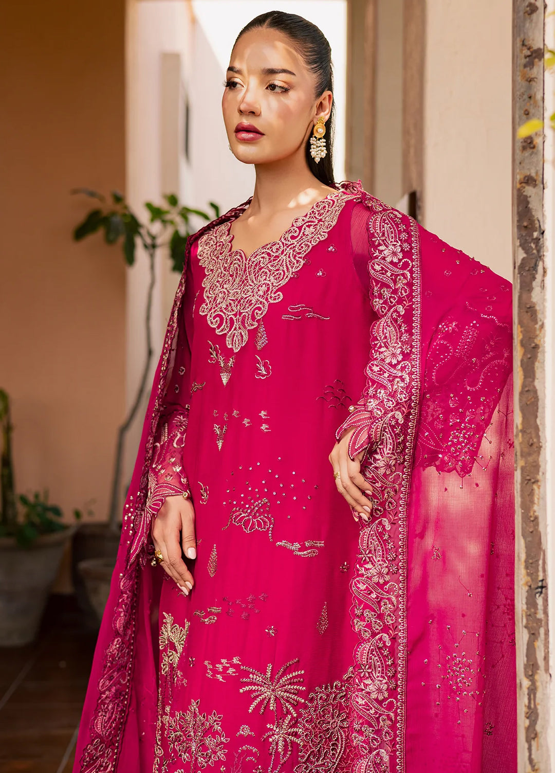 Heirloom by Daria Unstitched Embroidered Chiffon 4 Piece Suit DC26UCH DA-58 - Festive Collection