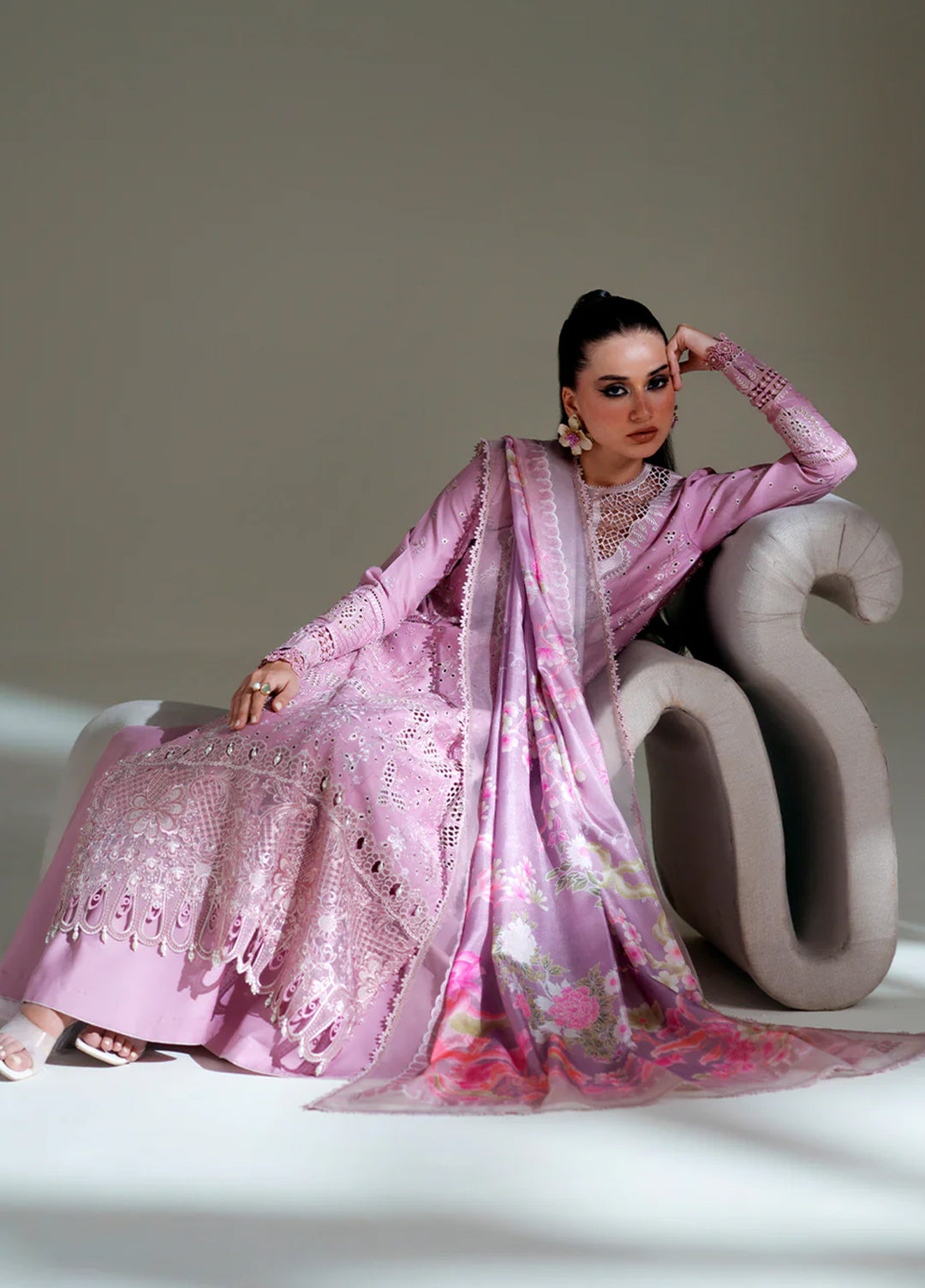 Amour by Bin Ilyas Unstitched Embroidered Lawn 3 Piece Suit BI26ULA 181B - Festive Collection