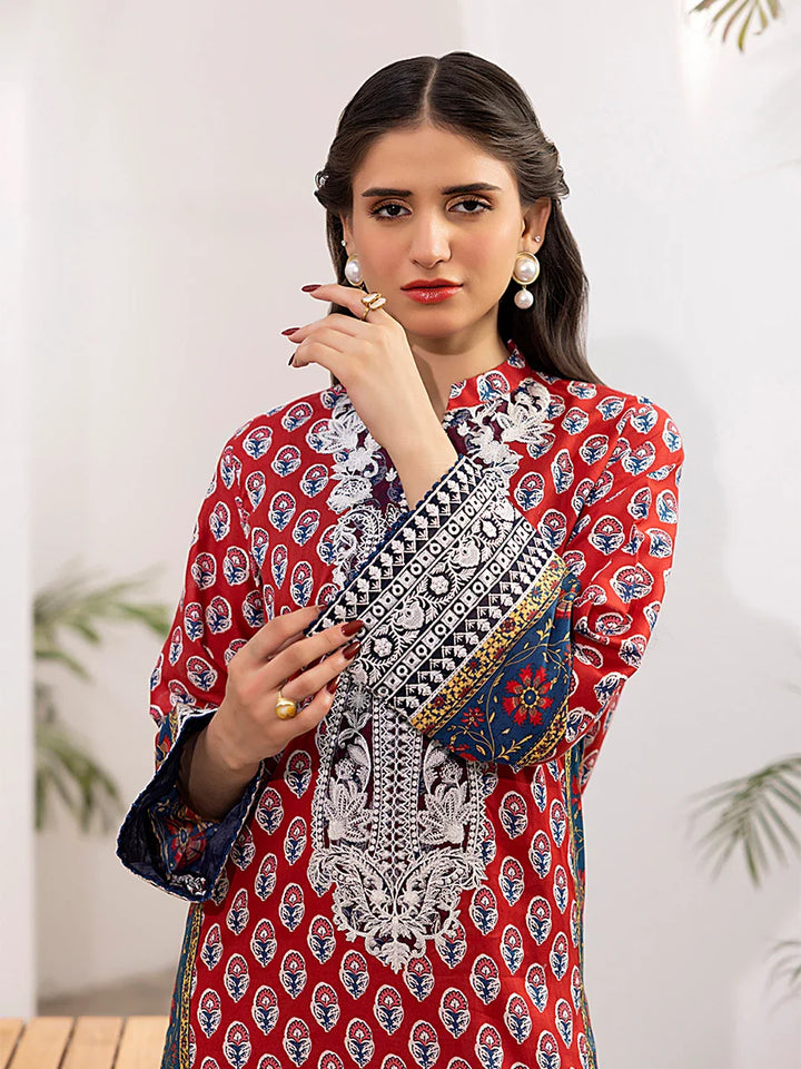Salitex Women Embroidered Cross Hatch 2 Piece Suit SPL2PEC039 - Summer Collection