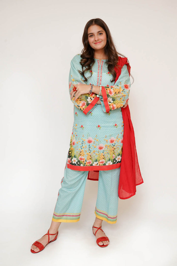 Senorita Girls RTW Printed Lawn Cotton 3 Piece Suit GAD-03474 Eid Collection
