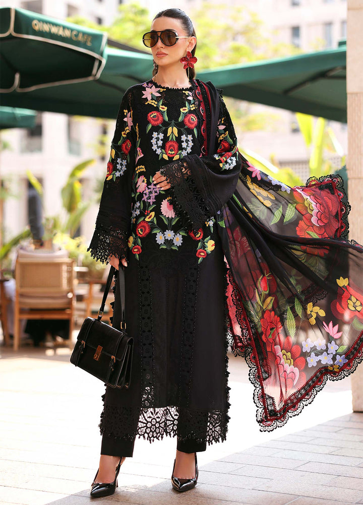 Maria B Unstitched Embroidered Luxury Lawn 3 Piece Suit MB26UEL 10B - Eid Collection