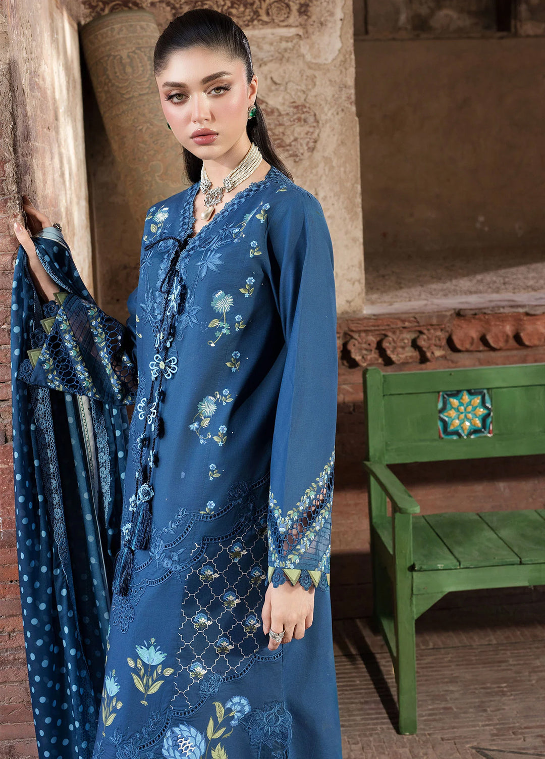 Bloom by Saira Shakira Unstitched Embroidered Lawn 3 Piece Suit SSR26ULB LILY-02B - Eid Collection