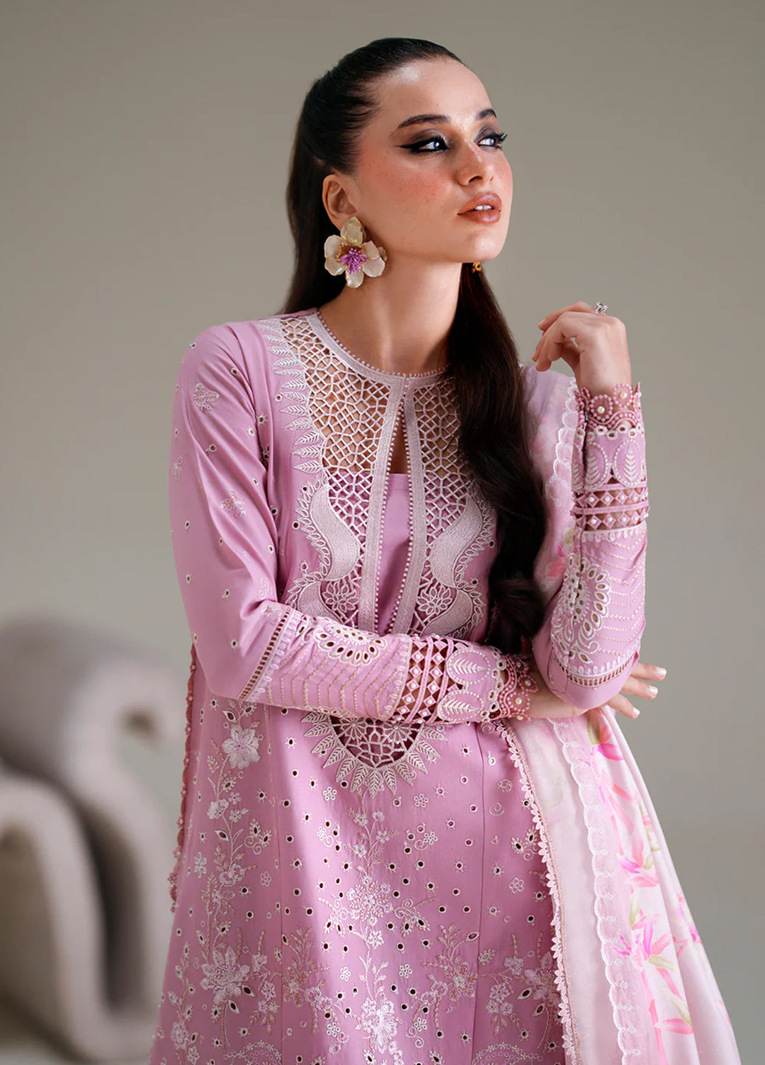 Amour by Bin Ilyas Unstitched Embroidered Lawn 3 Piece Suit BI26ULA 181B - Festive Collection